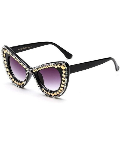 Women's Luxury Rhinestone Bling Cat Eye Sunglasses(S279) - C4 Rhinestone Spike - C9183KA0YZ5 $16.45 Cat Eye