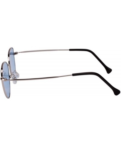 Womens Cat Eye Mod Metal Glasses Fashion Sunglasses - Silver / Blue Lens - CM186U84GZO $8.62 Cat Eye