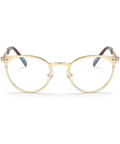 Women's Retro Glasses Frame Men Optical Eye Glasses Spectacle Eyeglasses Frame - Gold - CS183649T7Q $5.29 Semi-rimless