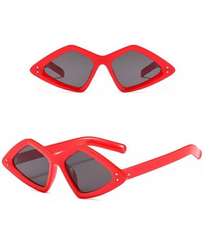 Polarized Protection Sunglasses Diamond Sunglass - Red - CA1903DSWEQ $8.39 Oversized