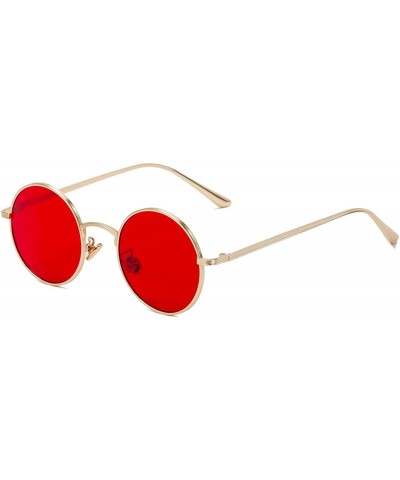 Vintage Men Sunglasses Women Retro Punk Style Round Metal Frame Colorful Lens Sun Glasses Eyewear Gafas Sol - CE1984ZIYZU $23...