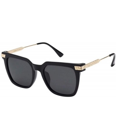 Classic Retro Imitation Wood Grain Polarized UV400 Protection Metal Pattern Sunglasses for Men and Women 5913 - C218RXSG6NN $...