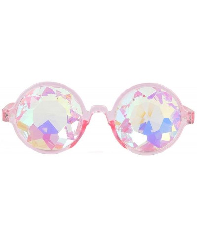 Kaleidoscope Sunglasses Round Rave Festival Diffraction BEST Prism Glasses - Black+pink - CU18HQQDZZU $24.35 Goggle