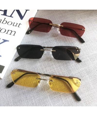 RimlSunglasses Women Luxury Cat Eye Sun Glasses Men Vintage Retro Square Small Sunglass Black Yellow - Brown - C2197A34SDD $1...