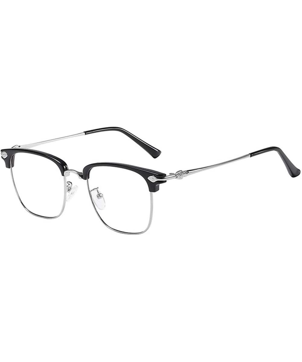 Retro Blue Light Blocking Glasses for Men Women Oval Rimless Clear Lens Computer Eyewear - 1 - C4193DZWO57 $15.00 Rimless