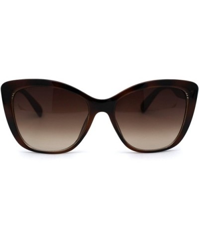 Womens Retro Oversize Cat Eye Designer Fashion Sunglasses - Tortoise Brown - CP196QXK8GM $8.79 Cat Eye