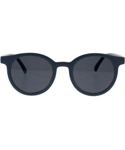 Designer Fashion Sunglasses Round Horn Rim Unisex Shades UV 400 - Matte Grey - CS18HSE9M5A $8.61 Round