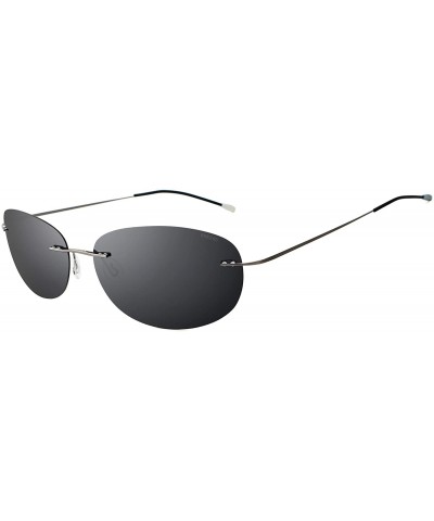 Ultralight Rimless Polarized Sunglasses for Men Women Vintage Titanium Frameless Colorful Fashion Shades - CS18LXR5UR4 $14.53...