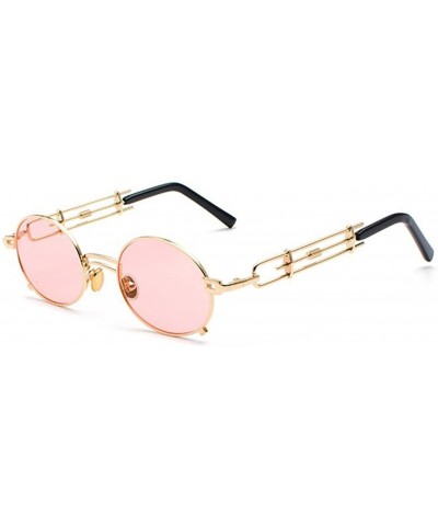 Steampunk sunglasses Personal vintage sunglasses Metal sunglasses - Pink Color - CJ18E9NRXNR $21.84 Oval