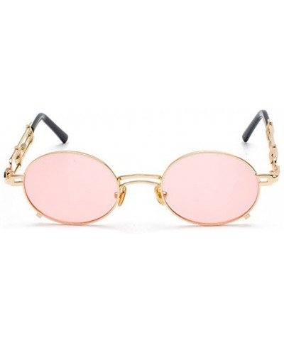 Steampunk sunglasses Personal vintage sunglasses Metal sunglasses - Pink Color - CJ18E9NRXNR $21.84 Oval