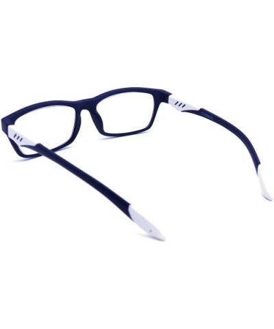 Double Injection Lightweight Reading Glasses Free Case - Z1 Matte Blue Matte White - C118YMGKKM2 $11.46 Rectangular