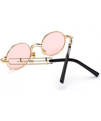 Steampunk sunglasses Personal vintage sunglasses Metal sunglasses - Pink Color - CJ18E9NRXNR $21.84 Oval