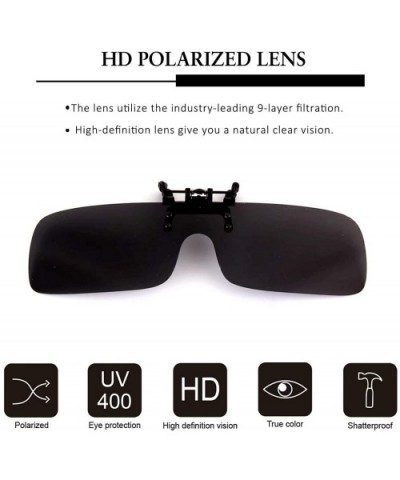 Clip-on Flip Up Polarized Rimless One Piece Sunglasses Over Prescription Glasses for Men Women - C018N02TS72 $13.01 Square