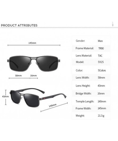 Vintage Sunglasses for Men Rectangle Sun Glasses Polarized UV400 - Grey/Grey - C4196TA0O0X $8.22 Square