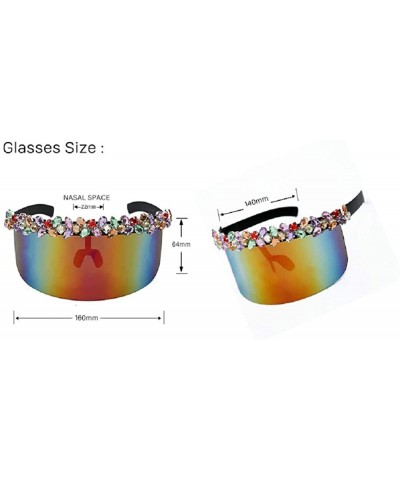 Oversized Sunglasses Mirrored Colorful Windproof - Blue - CT18X5UODDI $12.28 Goggle