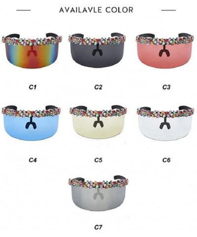 Oversized Sunglasses Mirrored Colorful Windproof - Blue - CT18X5UODDI $12.28 Goggle