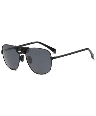 Gifts Men's Metal Sunglasses Polarized Summer Square Sun Glasses for Men Driving - Matte Black - CV18SXSWYY6 $7.32 Square