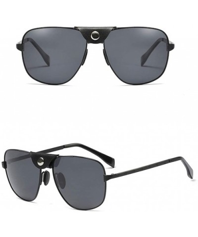 Gifts Men's Metal Sunglasses Polarized Summer Square Sun Glasses for Men Driving - Matte Black - CV18SXSWYY6 $7.32 Square