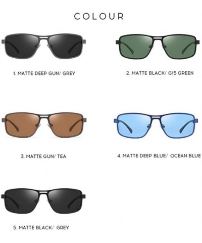 Vintage Sunglasses for Men Rectangle Sun Glasses Polarized UV400 - Grey/Grey - C4196TA0O0X $8.22 Square