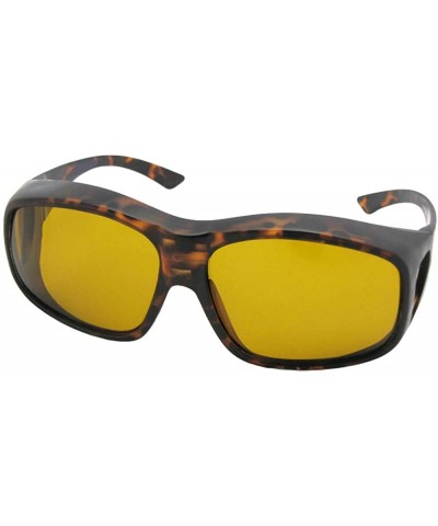 Largest Polarized Fit Over Sunglasses F19 - Tortoise-dark Yellow Lens - CQ186EUQ5CK $11.40 Oversized