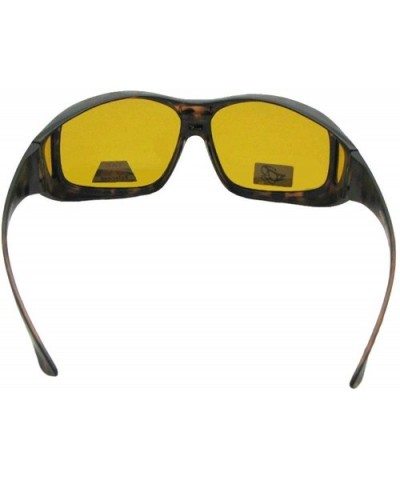 Largest Polarized Fit Over Sunglasses F19 - Tortoise-dark Yellow Lens - CQ186EUQ5CK $11.40 Oversized