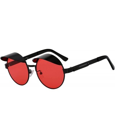 Sunglasses Men Women Brand Designer Vintage Sunglass - Black W Sea Red - C518S9DIIOU $10.32 Sport