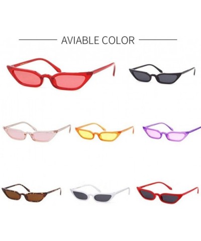 Vintage Sunglasses Women Cat Eye Frame Colorful lens Glasses UV 400 Protection - Deep Red - CL18CT7OUOR $8.24 Round