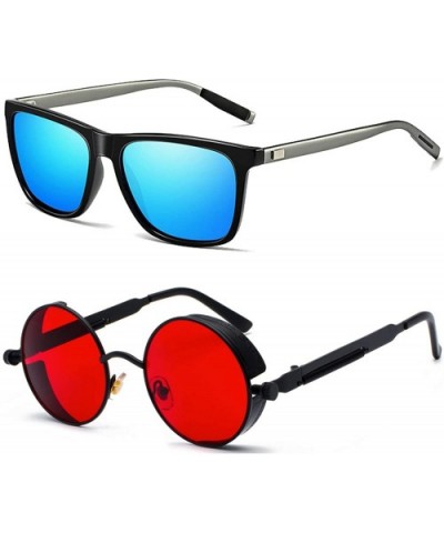 Retro Gothic Steampunk Sunglasses for Women Men Round Lens Metal Frame - CX18YONQN5T $13.33 Goggle