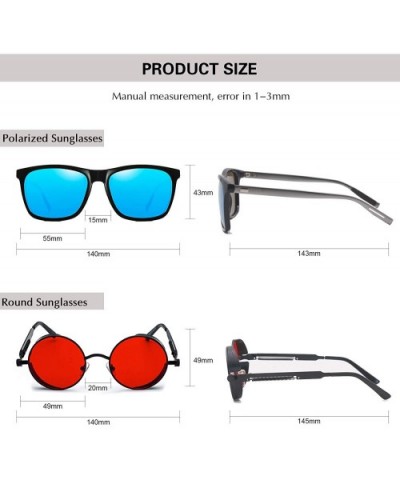 Retro Gothic Steampunk Sunglasses for Women Men Round Lens Metal Frame - CX18YONQN5T $13.33 Goggle