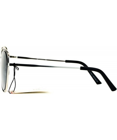 Designer Fashion Sunglasses Womens Metal Retro Half Round Frame UV 400 - Silver (Gray) - C1185NGHI52 $7.52 Butterfly