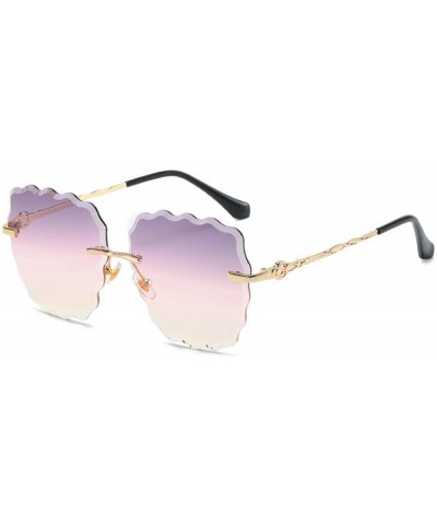 Wavy Frameless Sunglasses Personalized Trimming Ladies Sunglasses Wild Sunglasses - C018X98IAQU $33.20 Aviator