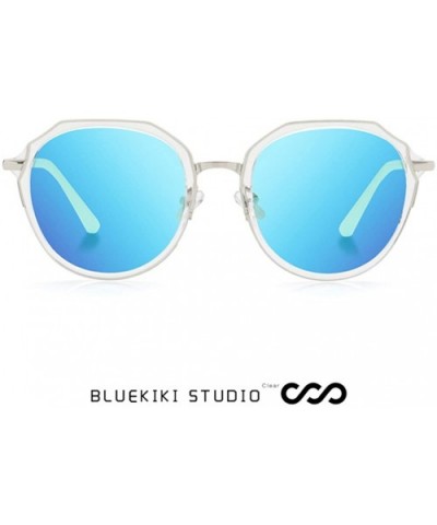 Women Sunglasses Polarized Flower Round Sunglasses for Women - Blue - CV18DCUMZDT $22.36 Oversized