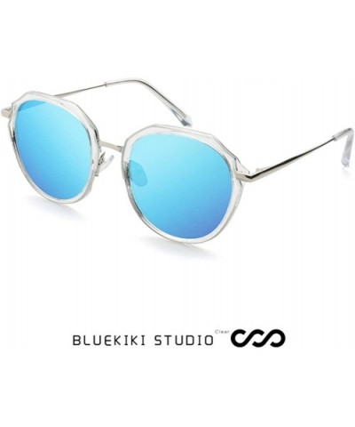 Women Sunglasses Polarized Flower Round Sunglasses for Women - Blue - CV18DCUMZDT $22.36 Oversized