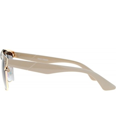 Top Bar Square Sunglasses Womens Designer Fashion Eyewear UV 400 - Beige - C31899GN8GS $5.81 Square