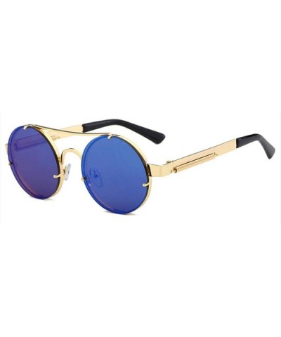 Retro SteamPunk Sunglasses Men Red Round Sun Glasses Women Vintage Metal Sunglass UV400 Shades 1156R - CN197Y7XTOK $31.26 Square