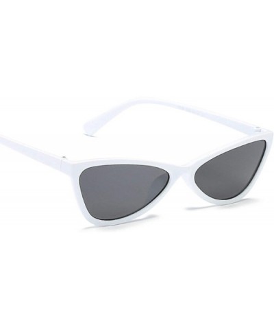 Retro Cat's Eye Sunglasses for women PC AC UV400 Sunglasses - White Gray - C218T2TNIXL $12.26 Sport