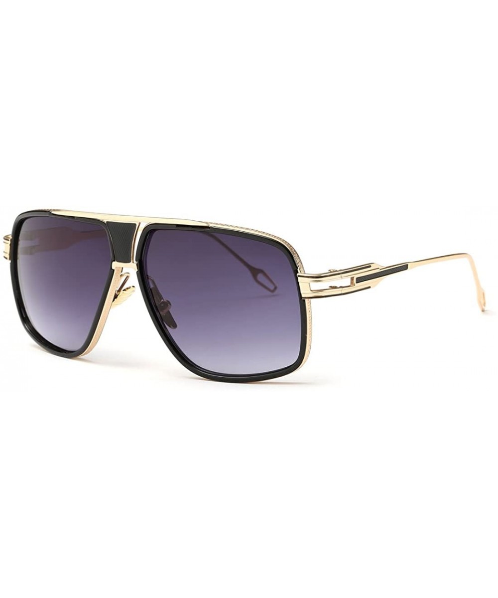 Sunglasses For Men Goggle Alloy Frame Brand Designer AE0336 - Gold&gray - CN12NSEWEJM $8.33 Semi-rimless