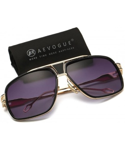 Sunglasses For Men Goggle Alloy Frame Brand Designer AE0336 - Gold&gray - CN12NSEWEJM $8.33 Semi-rimless