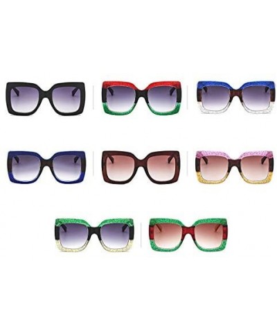 Unisex Sunglasses Fashion Oversized Square Sunglasses Tricolor PC Sunglasses - CB18S6TLC8R $8.47 Aviator