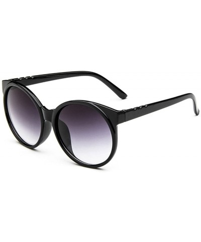 Women's S5057 Full Frame Iridium Coated Mirrored Lens Round 58mm Sunglasses (black+purple) - CX11ZB8VRYB $6.67 Oversized