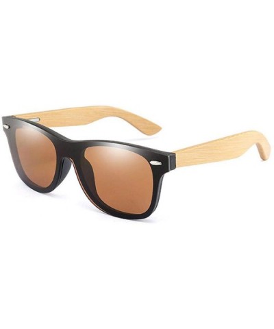Vintage Bamboo Wood Frame Men Women Sunglasses Fashion Mirror Coating Sun Glasses Shades Eyewear UV400 - 5 - CD198AGRSU2 $18....