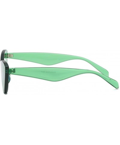 One Piece Lens Sunglasses Women Candy Color Cat Eye Sun Glasses for Ladies Gift - Green - C318KM0KL0S $8.47 Rimless