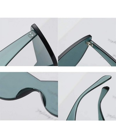 One Piece Lens Sunglasses Women Candy Color Cat Eye Sun Glasses for Ladies Gift - Green - C318KM0KL0S $8.47 Rimless