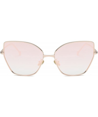Cateye Sunglasses Metal Frame With Butterfly Style-Gold Frame/Pink Lens - C2180OYNK94 $25.41 Butterfly