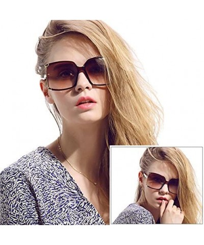 Women's Oversized Metal Frame Colored Lens Uv400 Protection Sunglasses - Tawny - C712CAYEJ5V $15.64 Oversized