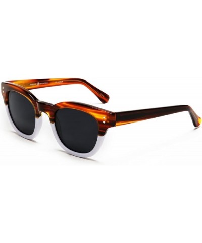 Women's Polarized Modern Classis Vista Horned Rim Vintage Sunglasses - Brown - CT12E0DX0X3 $37.91 Oval