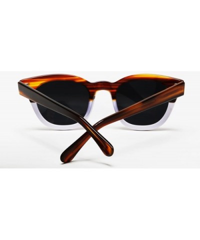 Women's Polarized Modern Classis Vista Horned Rim Vintage Sunglasses - Brown - CT12E0DX0X3 $37.91 Oval