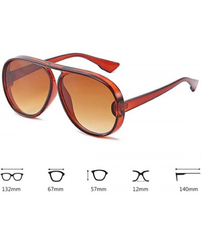 Unisex Oversized Oval Plastic Lenses Fashion Sunglasses UV400 - Brown - CG18NNHURWM $4.54 Rectangular