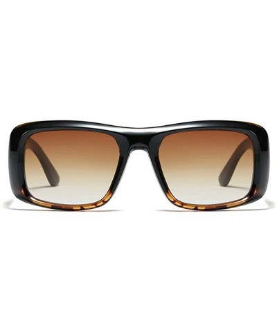 2019 new trend square frame unisex fashion brand designer sunglasses UV400 - Black Leopard - CN18YYR5SGT $12.10 Square