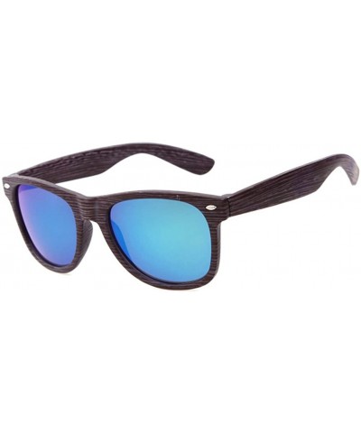 Replica Wood Frame Ultra Lightweight Sports Wayfarer Sunglasses Lens 55mm - Grey/Green - C712ENFQPRV $6.87 Oversized